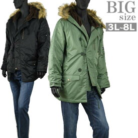 ミリタリージャケット 冬 大きいサイズ メンズ N-3B 中綿ジャケット モッズ ミリタリーコート C030929-02