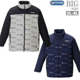 中綿ジャケット OUTDOOR 大きいサイズ メンズ ロゴプリント スタンドカラー 防風 冬ブルゾン C031116-05