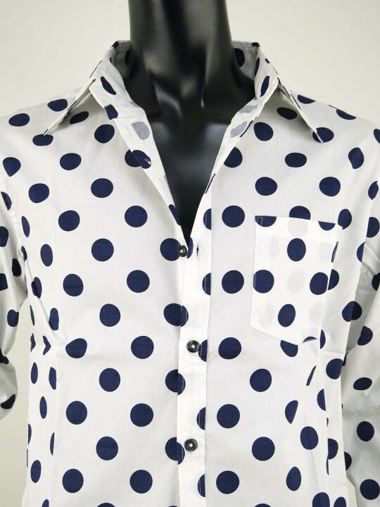 楽天市場 シャツ メンズ ドット きれいめ着こなし ドット柄 水玉 ドレスシャツ 日本製 長袖 Ragtime