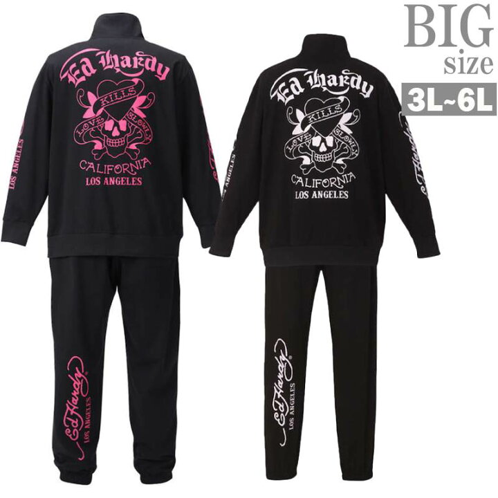 楽天市場】ジャージ 上下 大きいサイズ メンズ ED HARDY ドクロ スカル 