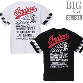 プリントTシャツ インディアン 大きいサイズ メンズ 天竺 半袖 お洒落 INDIAN MOTOCYCLE C050227-04