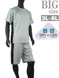 半袖 上下 大きいサイズ メンズ Tシャツ セットアップ ハーフパンツ スポーツウェア メッシュ C060220-03
