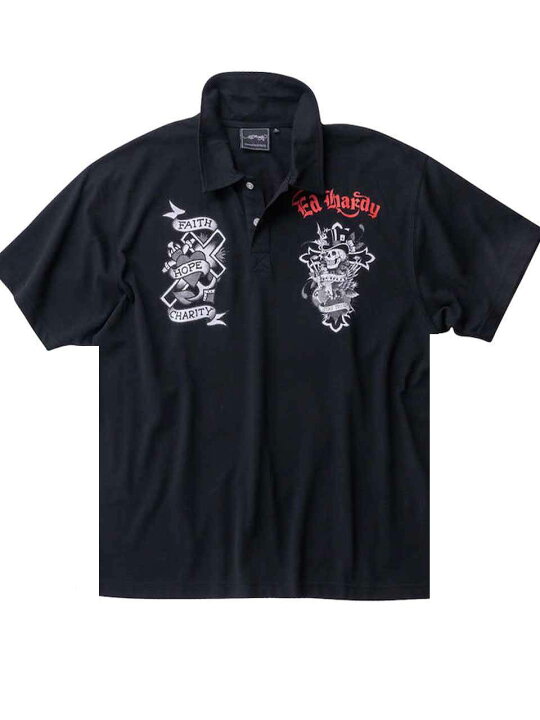 楽天市場】ポロシャツ Ed Hardy 大きいサイズ メンズ ドクロ スカル 