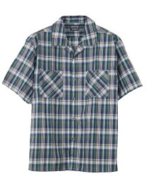 チェックシャツ 半袖 大きいサイズ メンズ オープンカラー 開襟シャツ サマーシャツ OUTDOOR C060419-04