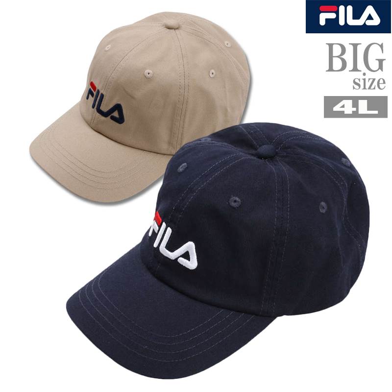 帽子 FILA 大きいサイズ メンズ ツイルキャップ 最大75%OFFクーポン ロゴ刺繍 驚きの価格が実現 フィラ C020617-07 LOGO ブランド LINEAR ネイビー ベージュ