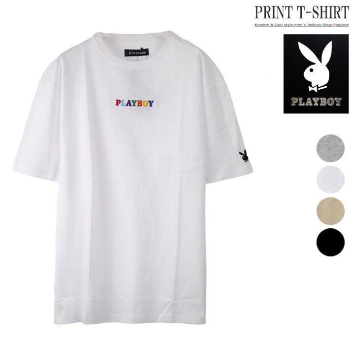 楽天市場 Tシャツ メンズ Playboy プレイボーイ ブランド ウサギ クルーネック プリントtシャツ Q0317 02 Ragtime