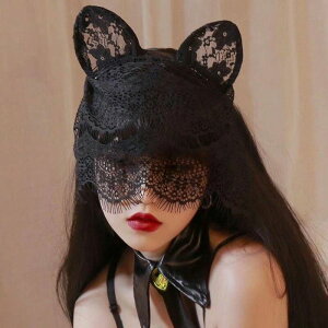バニー キャット ねこみみ ネコ アニマル ねこ ハロウィン クリスマス ネコ 猫 コスプレ レース ウサギ耳 ヘッドバンド マスク
