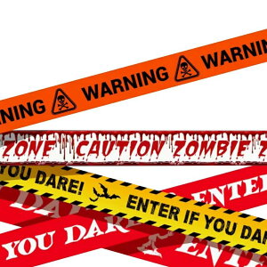 お化 ハロウィン恐怖テープ キープアウト 危険表示テープ 標識テープ バリケードテープ 非粘着 9メートル 2点セット テープ 警告