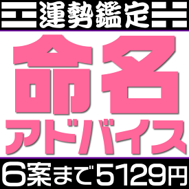 姓名判断による命名判断【候補数4案～6案】赤ちゃんの命名・名付けアドバイス。候補の漢字名の吉凶診断もしくは候補の呼び名に対すお勧めの漢字などを提案。旧字画数と新字画数の両方を考慮して運勢の吉凶診断。鑑定結果はメールでお返事します。