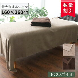 ＼ 薄手 速乾 吸水 よく売れています／ マッサージベッド タオル ベッドタオル マッサージベッド タオル 【 ecoパイル 特大 タオルシーツ 160×260cm】 サロンタオル エステタオル エステ サロン タオル 大判 大判タオル タオルケット 綿100％ 接骨院
