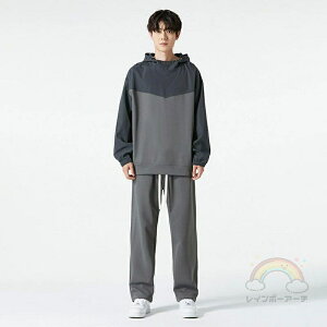 上下セット メンズ ジャージ カジュアル パーカー ゆったり つなぎ 春 秋 ファッション フーデッド ストレートパンツ セットアップ 男性用 おしゃれ 2点 上下 セット スウェットパンツ 長袖