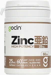 GoCLN(�S�[�N���[��) ���� �T�v�� 1��25mg Zinc ���R�R������100% 60���� ���z�� �T�v�������g - High-Potency Zinc Supplement - Vegan - Made in Japan