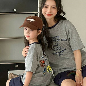 親子 ペアルック tシャツ 夏 ペア tシャツ アニメ uネック 女性 灰色 半袖 綿 夏服 親子コーデ 赤ちゃん 親子ペアルック ペアtシャツ 半袖 コーデ 家族 お揃い tシャツ ブランド 大人 子供 3人