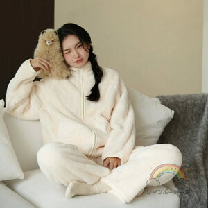 ルームウェア 上下セット レディース 部屋着 着る毛布 ふわもこ パーカー 無地 ルームウェア ハイネック 冬 温活 もこもこ 冬 前開き ジップアップ ポケット付き ナイトウェア フード付き 暖