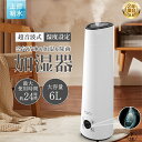 【スーパーSALE半額】＼ 2年間保証★楽天第1位／加湿器 大容量 空気清浄機スチーム式 超音波式 除菌 長時間 空気加湿機 6L おしゃれ アロマ 大型 定時 アロマディフューザー アロマ対応 卓上 リモコン付 上から給水 空焚き防止 送料無料 静音 省エネ 節電 エコ