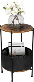 RAINBOWJAPAN(レインボージャパン)CT-66 円形のテーブル、サイドテーブル、木製のコーヒーテーブル、2層テーブル、グレー系