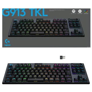 Logicool G �Q�[�~���O�L�[�{�[�h G913 TKL ���j�A ���{��z�� �^�b�` �É� ���C�����X �e���L�[���X LIGHTSPEED ���� Bluetooth LIGHTSYNC RGB �������K�i 2�N�Ԗ����ۏ� �u���b�N G913-TKL-LNBK