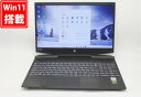 ゲーミングPC 中古良品 フルHD 15.6インチ HP pavilion Gaming laptop 15 Windows11 超高性能 第10世代Core i7-10750H 16GB 爆速NVMe式256GB-SSD + 1TB-HDD NVIDIA GeForce GTX 1650Ti カメラ 無線Wi-Fi6 Office付き Win11【中古ノートパソコン 中古パソコン 中古PC】