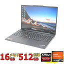 美品 16インチ Lenovo ThinkPad E16 Gen1 Type-21JU / フルHD対応WUXGA / Windows11/ 超高性能 AMD Ryzen 5-7530u/ 16GB/ 爆速NVMe式512GB-SSD/ カメラ/ 無線Wi-Fi6/ Office付き/ Win11【中古ノートパソコン 中古パソコン 中古PC】税込送料無料 あす楽対応 即日発送