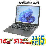 中古美品 13.5インチ Microsoft Surface Laptop4 ブラック / 2K液晶 タッチ Windows11/ 卓越性能 第11世…