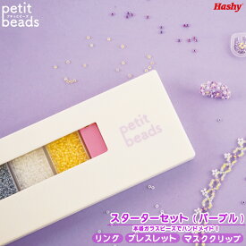 プチっとビーズ (スターターセット) パープル 【ハシートップイン公式】 PPガラス DIY アクセサリーキット 手作り 韓国 ドラマ おしゃれ かわいい パーツ ビーズ ガラスビーズ シードビーズ プチビーズ プチットビーズ 便利 ギフト プレゼント キット ケース