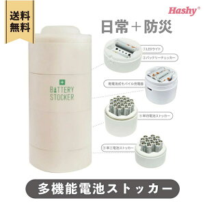 バッテリーストッカー(BG / ベージュ) 【ハシートップイン公式】 ベージュ 残量 チェッカー 乾電池 電池 収納 ケース 備蓄 地震 停電 備え 防災 災害 対策 保管 ストック 単三 単四 充電 LED ラ