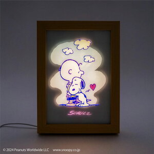 サプライズピクチャー(ピーナッツ75th) 【ハシートップイン公式】 LEDフレームライト アートライト アート インテリアライト 絵画 スヌーピー チャーリー・ブラウン