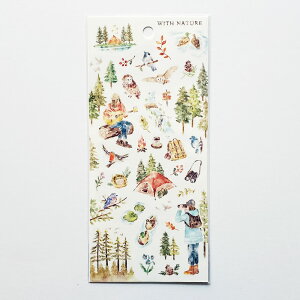 【文房具/ステーショナリー】ウィズネイチャーステッカーシール 81955 バードウォッチング