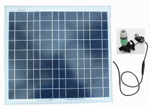 小型ソーラーポンプセット 20W 入手しやすい内径12ミリから15ミリのホースに簡単に接続・ホーセンド・ネジ口金付