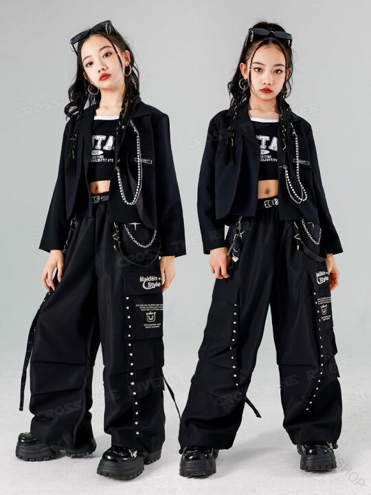 楽天市場】ダンススーツ 黒 キッズダンス衣装 セットアップ ヒップ 