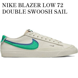 yCO 񂹏izNIKE BLAZER LOW 72 DOUBLE SWOOSH SAIL GREEN BLUE DO9777-001 Y fB[X lC 
