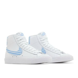 yCO 񂹏izNIKE BLAZER MID 77 BLUE GINGHAM (WOMEN'S) FD9163-100 Y fB[X lC 