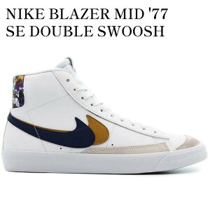 yCO 񂹏izNIKE BLAZER MID '77 SE DOUBLE SWOOSH WHITE BLUE VOID METALLIC GOLD (GS) DD1847-102 Y fB[X lC 