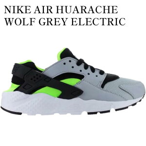 yCO 񂹏izNIKE AIR HUARACHE WOLF GREY ELECTRIC GREEN (GS) 654275-015 Y fB[X lC 
