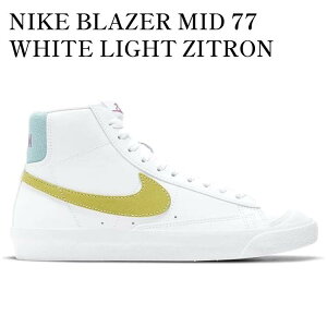 yCO 񂹏izNIKE BLAZER MID 77 WHITE LIGHT ZITRON (GS) DH4112-100 Y fB[X lC 