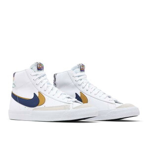 yCO 񂹏izNIKE BLAZER MID '77 SE DOUBLE SWOOSH WHITE BLUE VOID METALLIC GOLD (GS) DD1847-102 Y fB[X lC 
