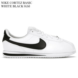 yCO 񂹏izNIKE CORTEZ BASIC WHITE BLACK (GS) 904764-102 Y fB[X lC 