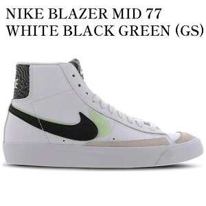 yCO 񂹏izNIKE BLAZER MID 77 WHITE BLACK GREEN (GS) DD1847-100 Y fB[X lC 