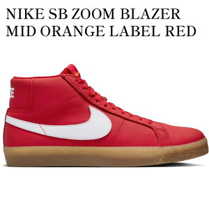 yCO 񂹏izNIKE SB ZOOM BLAZER MID ORANGE LABEL RED GUM FJ1680-600 Y fB[X lC 