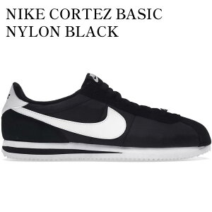 yCO 񂹏izNIKE CORTEZ BASIC NYLON BLACK WHITE-METALLIC SILVER 819720-011 Y fB[X lC 