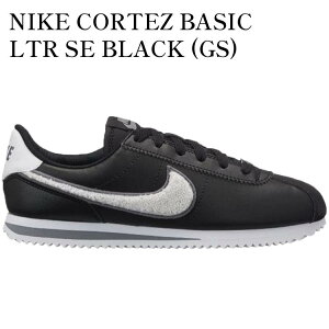 yCO 񂹏izNIKE CORTEZ BASIC LTR SE BLACK (GS) AA3496-002 Y fB[X lC 