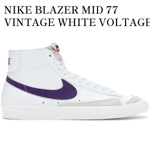 yCO 񂹏izNIKE BLAZER MID 77 VINTAGE WHITE VOLTAGE PURPLE BQ6806-105 Y fB[X lC 