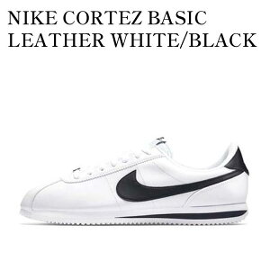 yCO 񂹏izNIKE CORTEZ BASIC LEATHER WHITE BLACK (2017) 819719-100 Y fB[X lC 