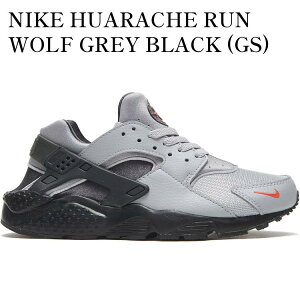 yCO 񂹏izNIKE HUARACHE RUN WOLF GREY BLACK (GS) FD9774-001 Y fB[X lC 