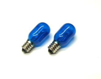 カラー電球エメラルドブルーE-12 １５Ｗ ２個セット 岩塩ランプ 【ソルトランプ】用 ブルー 電球E-12 15W【100V/110V】 ２個セット(ナツメ球ミシン球)
