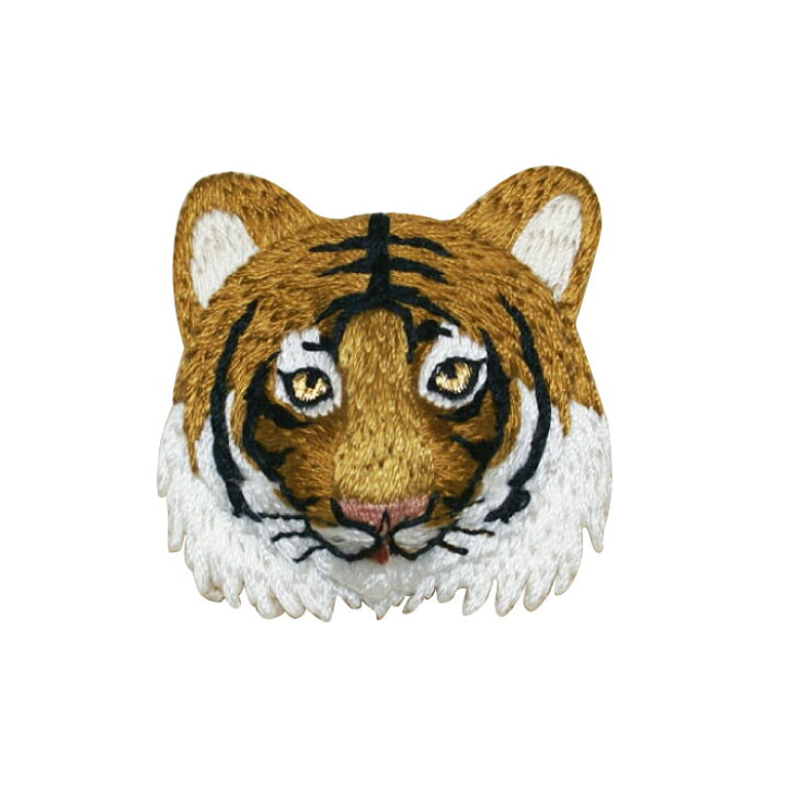 楽天市場 刺繍ブローチ 半立体トラmade In Japan刺繍 ブローチ 全面刺繍 動物 軽い 大きめサイズ ぷっくり 立体的 ラカム