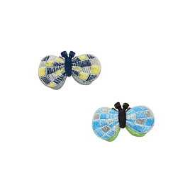 【刺繍ブローチ】糸虫チョウMade in japan刺繍、ブローチ、全面刺繍、立体、軽い、虫