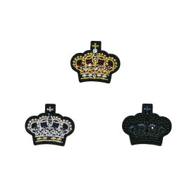 ［刺繍ブローチ］王冠・小Made in japan刺繍、ブローチ、立体、軽い、キラキラ、小さいサイズ、かわいい、ラインストーン