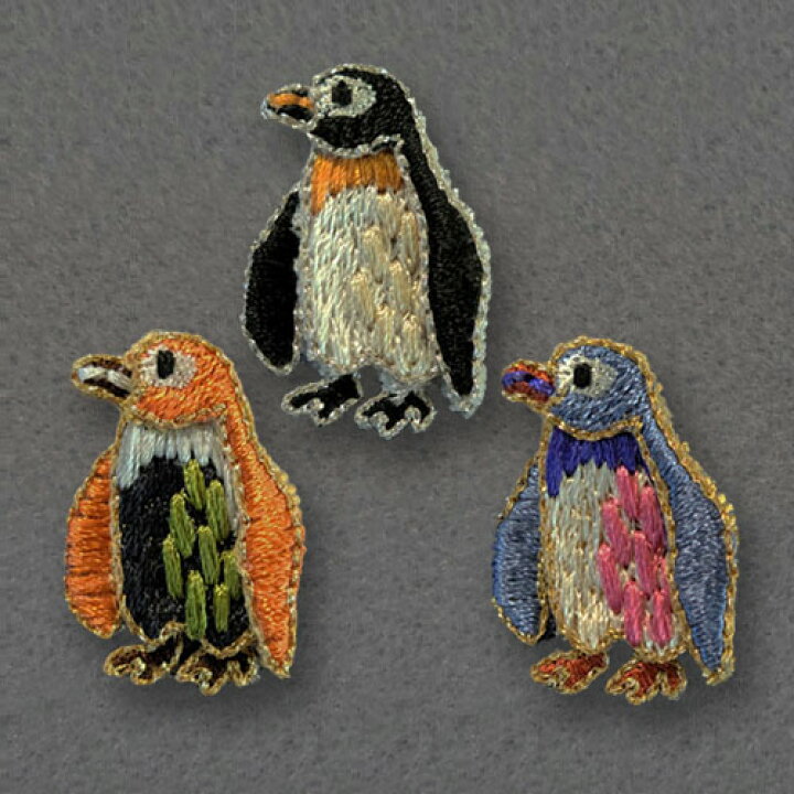 楽天市場 刺繍ブローチ ペンギン Made In Japan 刺繍 ブローチ 全面刺繍 小さめサイズ 軽い 動物 ラカム