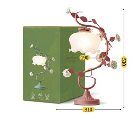 フラワーデザイン テーブルランプ 田園風 ベッドサイドランプ LED 照明 ギフト 玻璃ランプ アメリカンスタイル 家具装飾 ベッドサイドの装飾 寝室照明 浪漫ランプ 祝日ギフト エレガントなデザイン インテリアライト